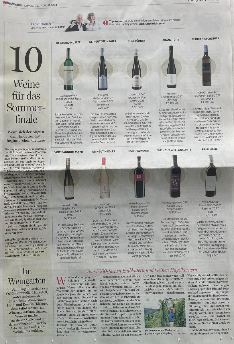ToniZoehrer's tweet photo. Wir bedanken uns bei Hans Stoll und Philipp Braun von den OÖ Nachrichten, für die feine Weinbeschreibung unseres Ortswein: KREMS - Kremstal dac, Grüner Veltliner 🥂 https://t.co/F2E44Aoq4I