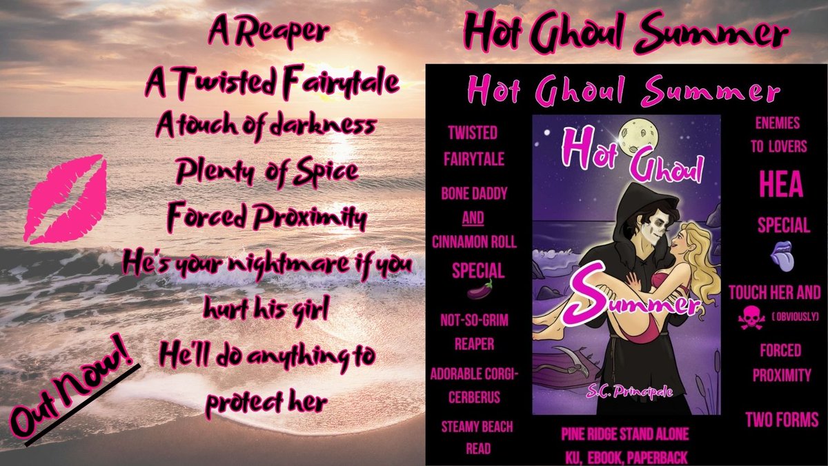 SCPrincipale's tweet photo. Release day! https://t.co/ICZsyQXhMH
Hot Ghoul Summer is a steamy standalone romance in the Pine Ridge Universe the features a cinnamon roll/bone daddy Grim Reaper, spice, a big fat HEA.
#MonsterRomance #paranormalromance #romantasy #Reaper #booktok #bookstagram #BookTwitter https://t.co/U9l6zVEUPb