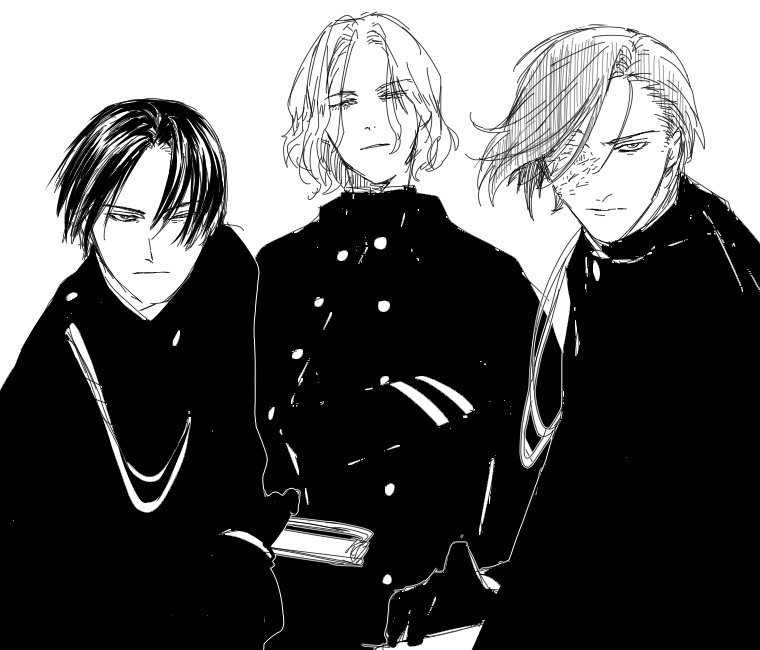 最近は離れていますが、学戦でこういうタイプの制服を好んで描いてて……やっぱ詰襟最高〜〜〜 