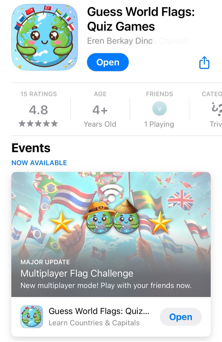 guessworldflags's tweet photo. 🚀 Big News! 🎉 
Our app now supports multiplayer mode! Challenge your friends in real-time flag battles 🌍🏁 
Update now and start playing! 
📲 https://t.co/WKdLJzg0Rz

#FlagGame #Multiplayer #AppUpdate https://t.co/dCkGdJy29P