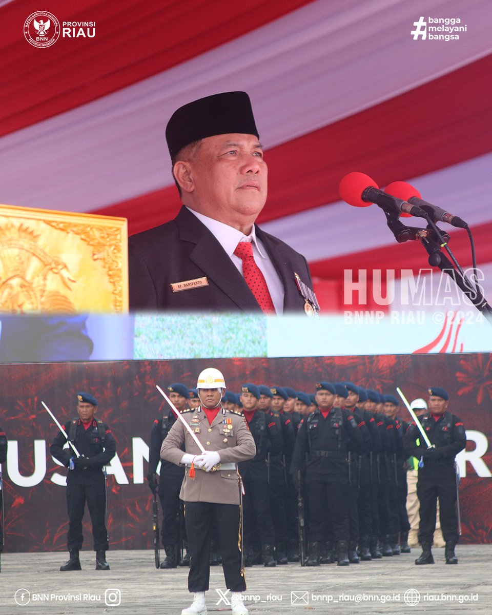 kepala bnn provinsi riau Brigjen Pol. Robinson D.P Siregar, S.H., S.I.K., M.H.,  hadiri upacara penurunan bendera upacara di gelar dikantor gubernur Riau.

#bnnpriau #bnnri #riaubersinar #indonesiabersinar