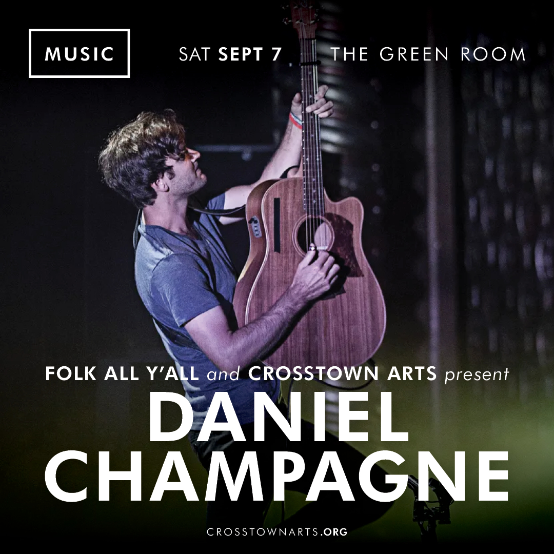 Don’t miss it when Crosstown Arts and Folk All Y’all present Daniel Champagne in The Green Room on Saturday, September 7!

#folk #concert #memphis