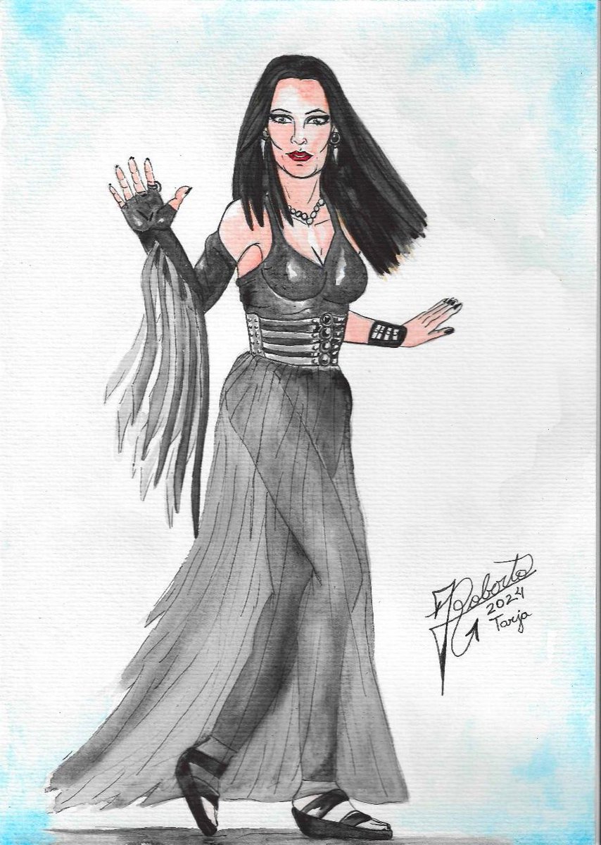 JuTaliesin's tweet photo. HAPPY BIRTHDAY @tarjaofficial 🤘🥳❤️🎂
🎨Watercolor painting inspired by the @lojareversa look used by Tarja during her 2024 tour.

https://t.co/87n5qWWsOk

@tarjaofficial
@Tarja_Brasil 
@TarjaFrance 
@TarjaFansMexico https://t.co/BJ53hQsnSp