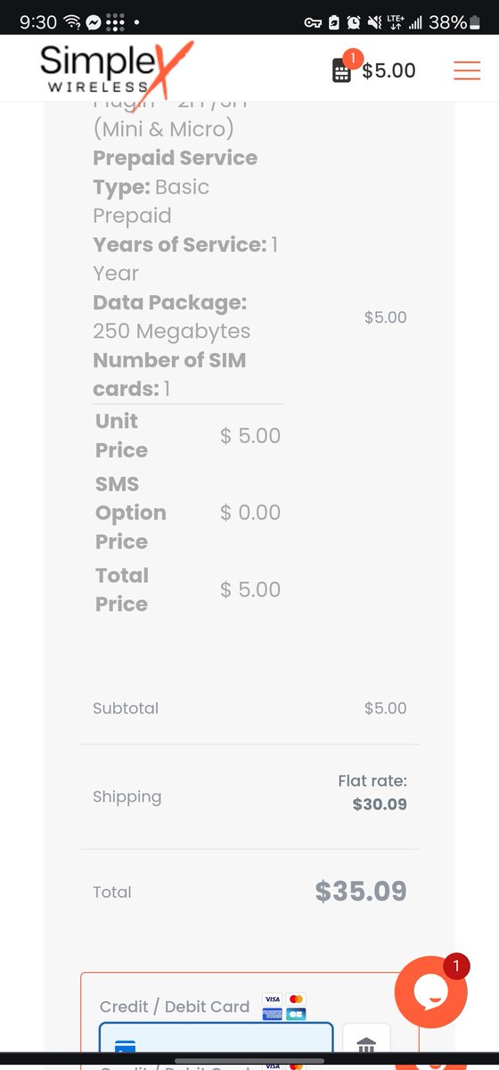 Was pretty excited about these low-cost IOT sim cards until I saw the shipping price. Just stick it in an envelope and ship it for like a dollar.