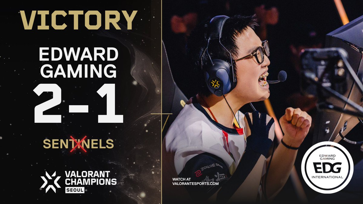 ValorantEsports's tweet image. HISTORY FOR EDWARD GAMING! 

THEY DEFEAT SENTINELS AND EARN THEIR HIGHEST PLACEMENT IN GLOBAL COMPETITION! #VALORANTChampions