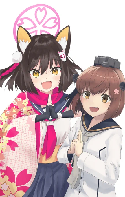#誰にでも自分だけのクロスオーバーがある 単純に好きなだけ。桜モチーフのものがある元気な子ぐらいしか共通点がない、艦これの雪風とブルアカのイズナ
