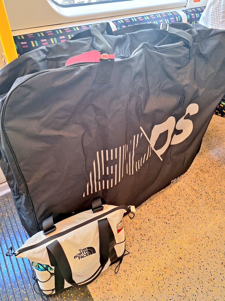 Excellent journey to Geneva by 🚆 using Interrail Pass.  First time I've taken the (bagged) bike on <a href="/Eurostar/">Eurostar</a> - a bit fiddly to book but the system worked. Used a  120cm bike bag for TGV leg.  Will definitely do this more often with the 🚲 !  <a href="/FlightFreeUK/">Flight Free UK</a>