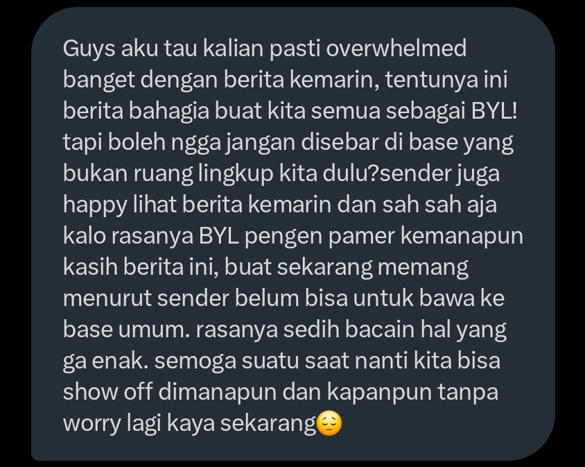 BYL! guys aku minta waktu kalian sebentar aja ya buat baca ini🥺💙
