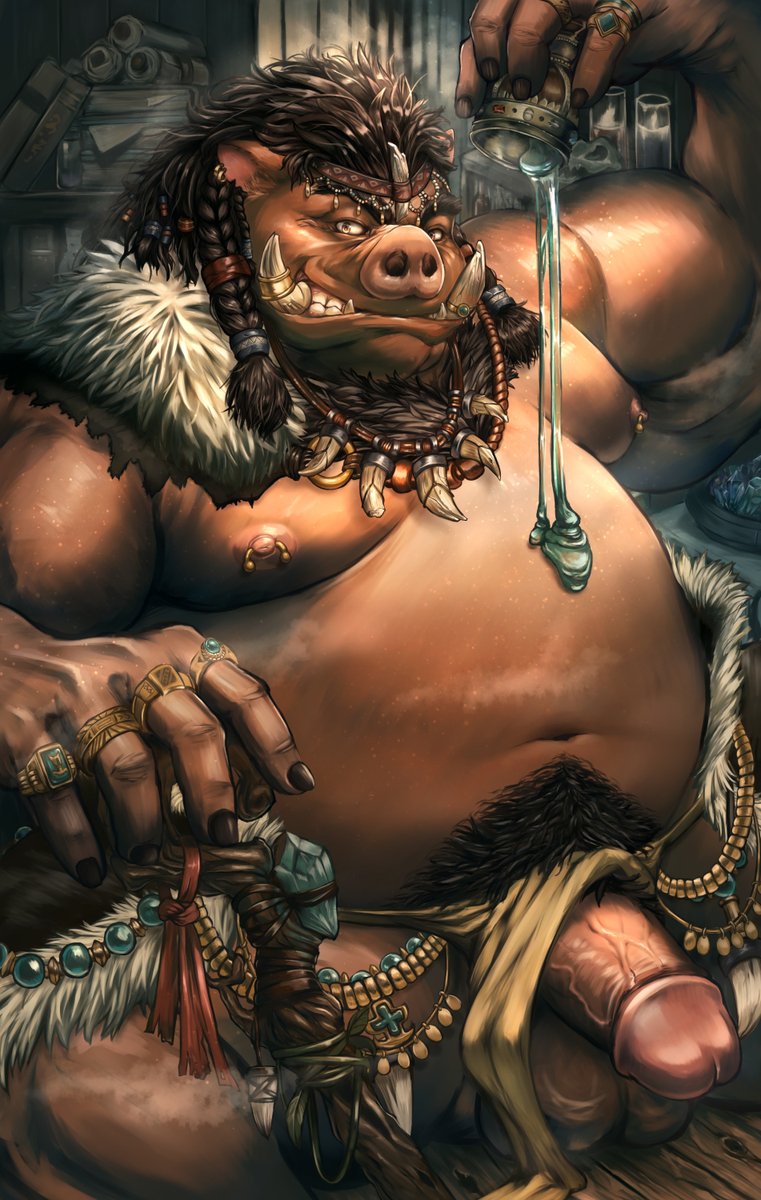 [NSFW🔞]🐗妖しさてんこ盛り🧙
族長＋呪術＋ふしぎなくすり→欲望に負けちゃう！

イノシシやこういう顔は何度描いても楽しい