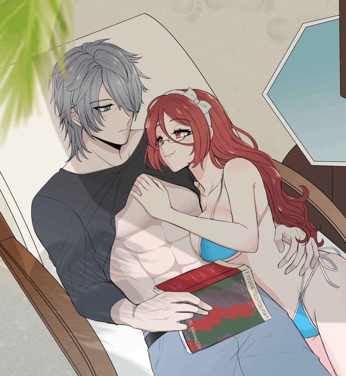 itmeclear's tweet photo. TW: Suggestive
"Oh, come on, Mister Sin! You can’t just sit here reading all day."
Art by: @ / cattulippu 

#sinxclear #yumelokalgallery https://t.co/uk5XJQ3OUa