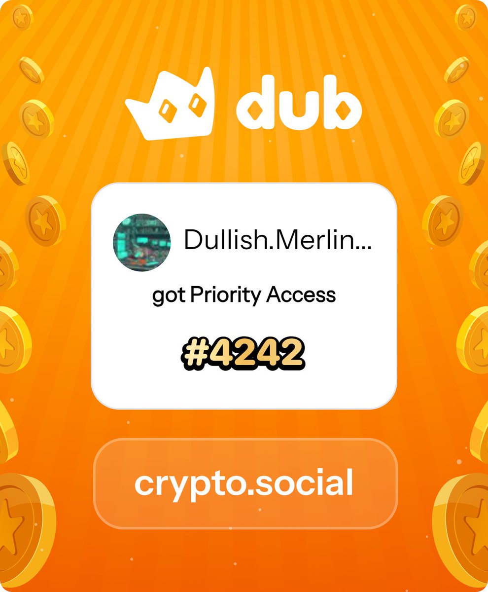 F_frame3's tweet photo. I just got Priority Access to Dub! Let’s make memecoins PvE again. Get in early™. https://t.co/G38bvbFz0f https://t.co/1pRQZv9rXJ