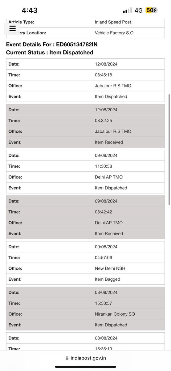 Avinav10's tweet photo. @IndiaPostOffice @CMMadhyaPradesh @jagograhakjago @timesofindia @IndiaPostOffice @jagograhakjago @NavbharatTimes @timesofindia @CMMadhyaPradesh @CMODelhi 

Item stuck at same place from last 5-6 days and @IndiaPostOffice call it as SPEED POST. Do necessary steps and solve this issue ASAP https://t.co/emuM7k5pmH