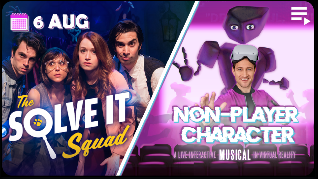 pcmcreative's tweet photo. From Aug 6 #npcmusical @edfringe after show Q&amp;A. The player artists stream on-demand. This Q&amp;A is with the cast of @TinCanBros #SolveItSquaud ... https://t.co/x8Vdx7FtM3 - Go see them https://t.co/EPON5i8Nbi https://t.co/kjCihNEvmY