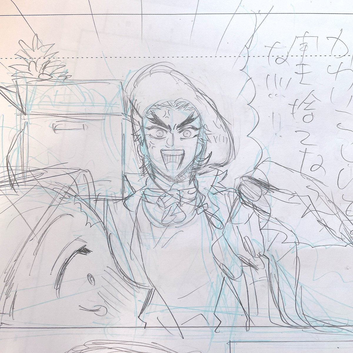 宇さんの高身長で遠近がバグり描けなさすぎた時のむりやりビフォアフと、割って入る寿郎👒(🔥🎴) 