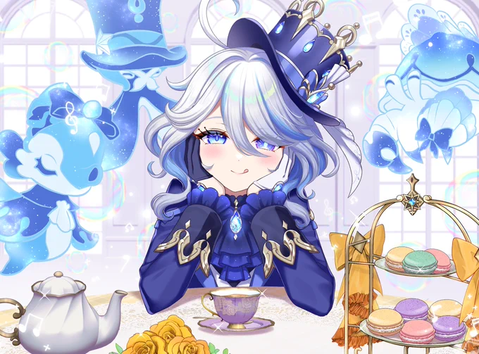 フリーナとティータイム #GenshinImpact 