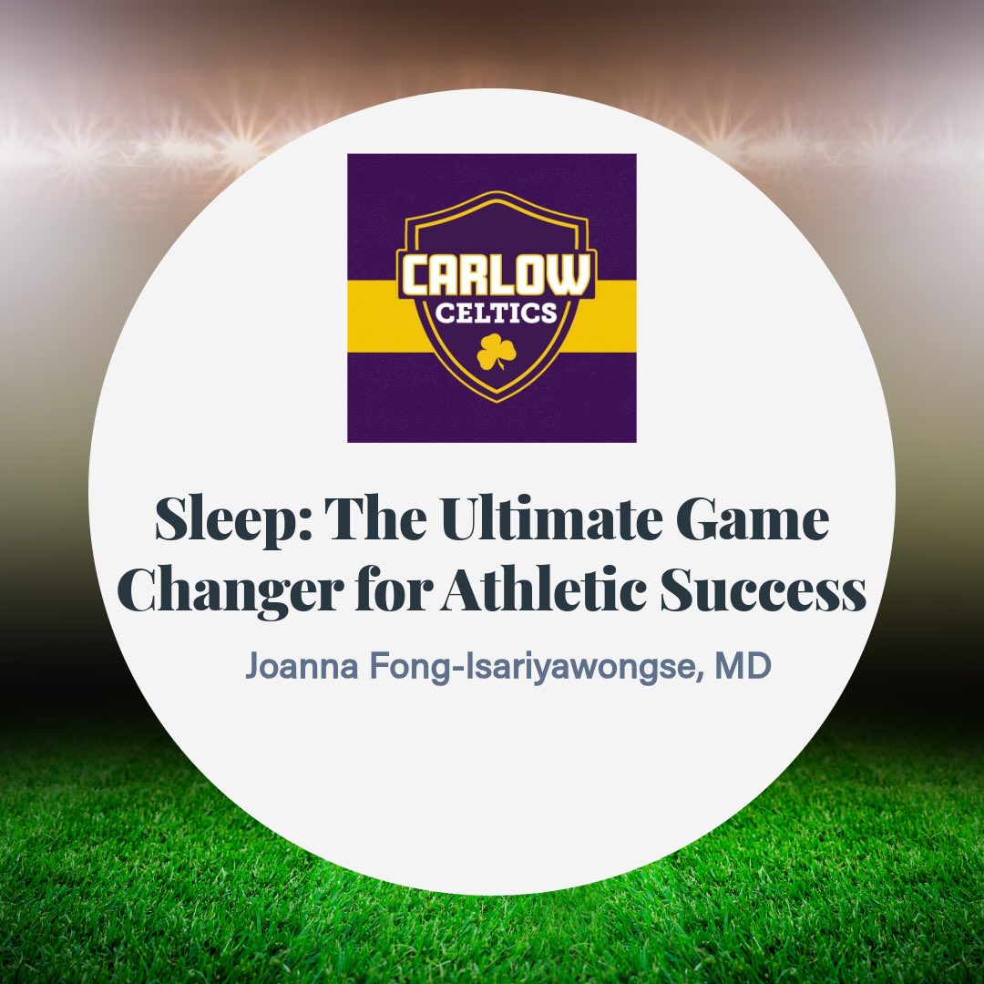fongsleep's tweet image. Grateful for the opportunity to speak to @CarlowU’s fall athletes on how sleep 💤is the ultimate game changer for athletic success. Big thanks to Dr. Melissa McLane and Athletic Trainers Jennifer McKenzie &amp;amp; Grace Gullett for the invite!🏈⚽️⚾️
#SleepHealth #AthleticPerformance