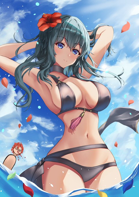 水着ベレス summer Byleth👙🌺🌺
 #FEヒーローズ #FireEmblem #Fe3H 