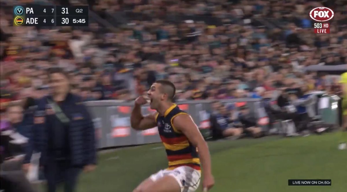 Port play dirty. Umpiring is shit on both sides. Port fans are gross &amp; need lessons in basic human decency. We’re more than likely going to lose this from here 

BUT

that doesn’t matter
 
because this was still the greatest thing I’ve ever seen

UNTIL port go on to lose finals