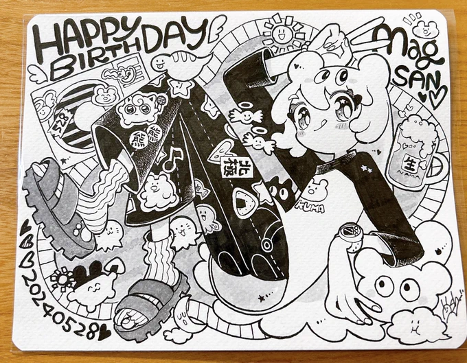 全宇宙見て!!かねこさんが誕生日プレゼントにくまあたまちゃん描いてくれたよ〜😭
もうはじからはじまで可愛くて、好きが詰まってて、アーッッ!って喜びの雄叫びをあげてしまうー!! 