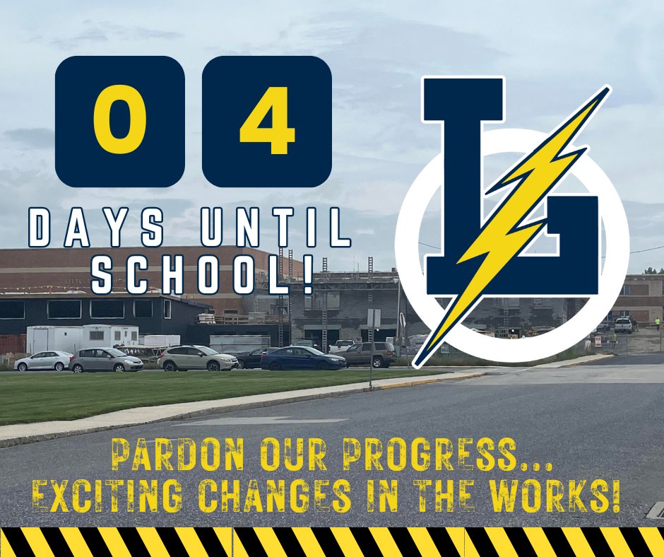 4 days until school! Construction is happening all around LASD campus as our building project is underway. Thank you for your continued patience as we make room for success!👷