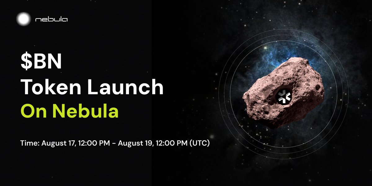 The $BN IDO Details Landed!

⏰: August 17, 12:00 PM - August 19, 12:00 PM (UTC)
📍: nebula.port3.io/project/666ac0…

Guaranteed Round:
- Blockchain: Ethereum 
- Supply: 3.78M $BN 
- Raise: 49,500 USDT
- Price: 1 $BN = 0.01309524 USDT

Social Round:
- Blockchain: Ethereum  
- Supply: