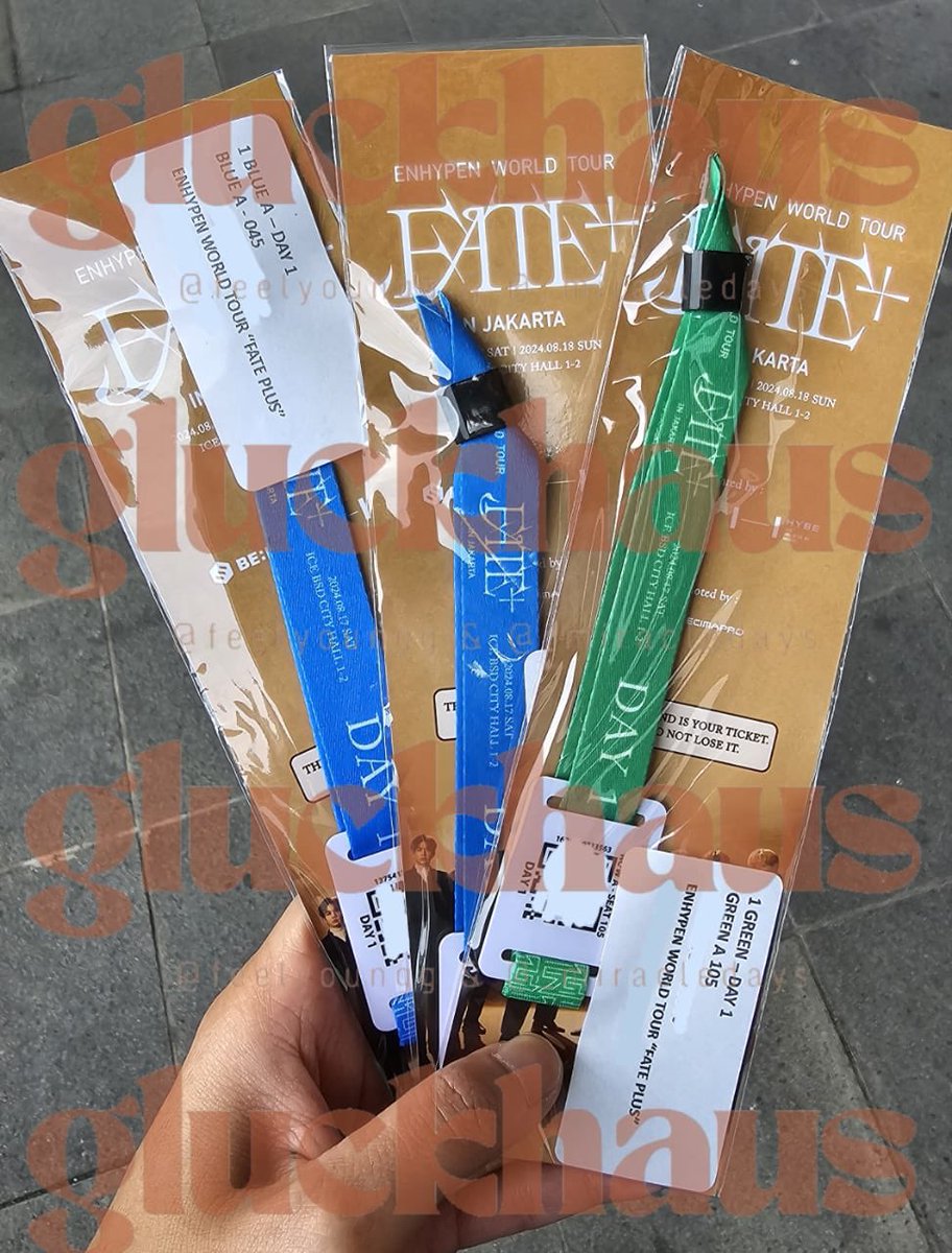 feelyoungg's tweet photo. Enhypen World Tour 2024 Fate Plus in Jakarta

Ticket redemption

☑️ Day 1: blue, green
☑️ Day 2: blue, orange, gray

@_miracledays #bygluckhaus #byfeelyoungg #bymiracledays https://t.co/9lLt5KUfwG