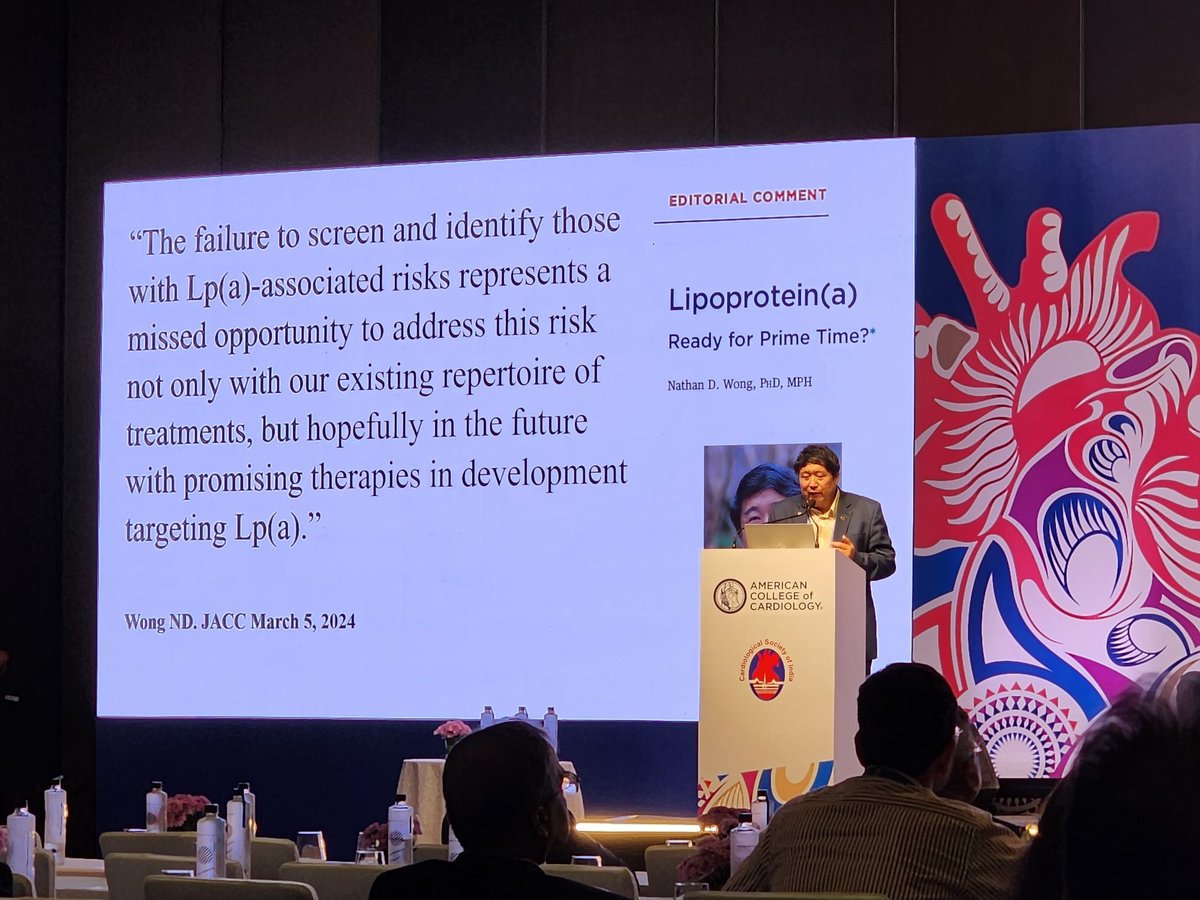 American College of Cardiology (@accintouch) on Twitter photo 🔑 Lp(a) is among the strongest genetic risk factors for CVD & is elevated in 1 in 5 adults & is a strong predictor of a wide range of #CVD events.
Learn more from #JACC: bit.ly/3WQGvMN
#ACCAsia <a href="/DrNathanWong/">Nathan Wong</a> 🔑 Lp(a) is among the strongest genetic risk factors for CVD & is elevated in 1 in 5 adults & is a strong predictor of a wide range of #CVD events.
Learn more from #JACC: bit.ly/3WQGvMN
#ACCAsia <a href="/DrNathanWong/">Nathan Wong</a>
