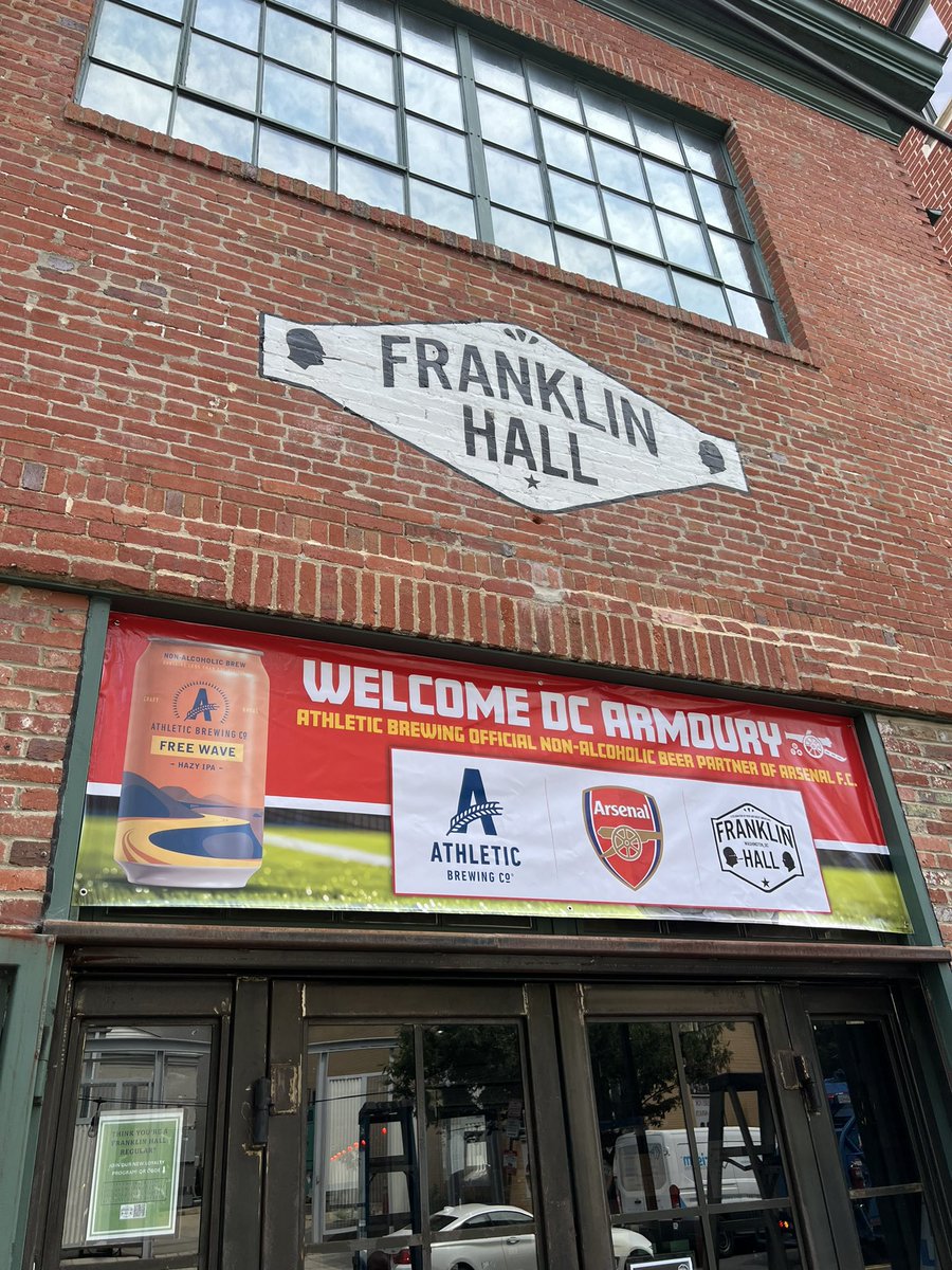 Matchday is here! 🔴⚽ Join us at the Hall with <a href="/DCArmoury/">DC Armoury (more active on dcarmoury.bsky.social)</a> for Arsenal vs Wolves. Doors open at 9 AM—let’s get that Gunners energy going! #COYG #DCArmoury #ArsenalFC #FranklinHallDC