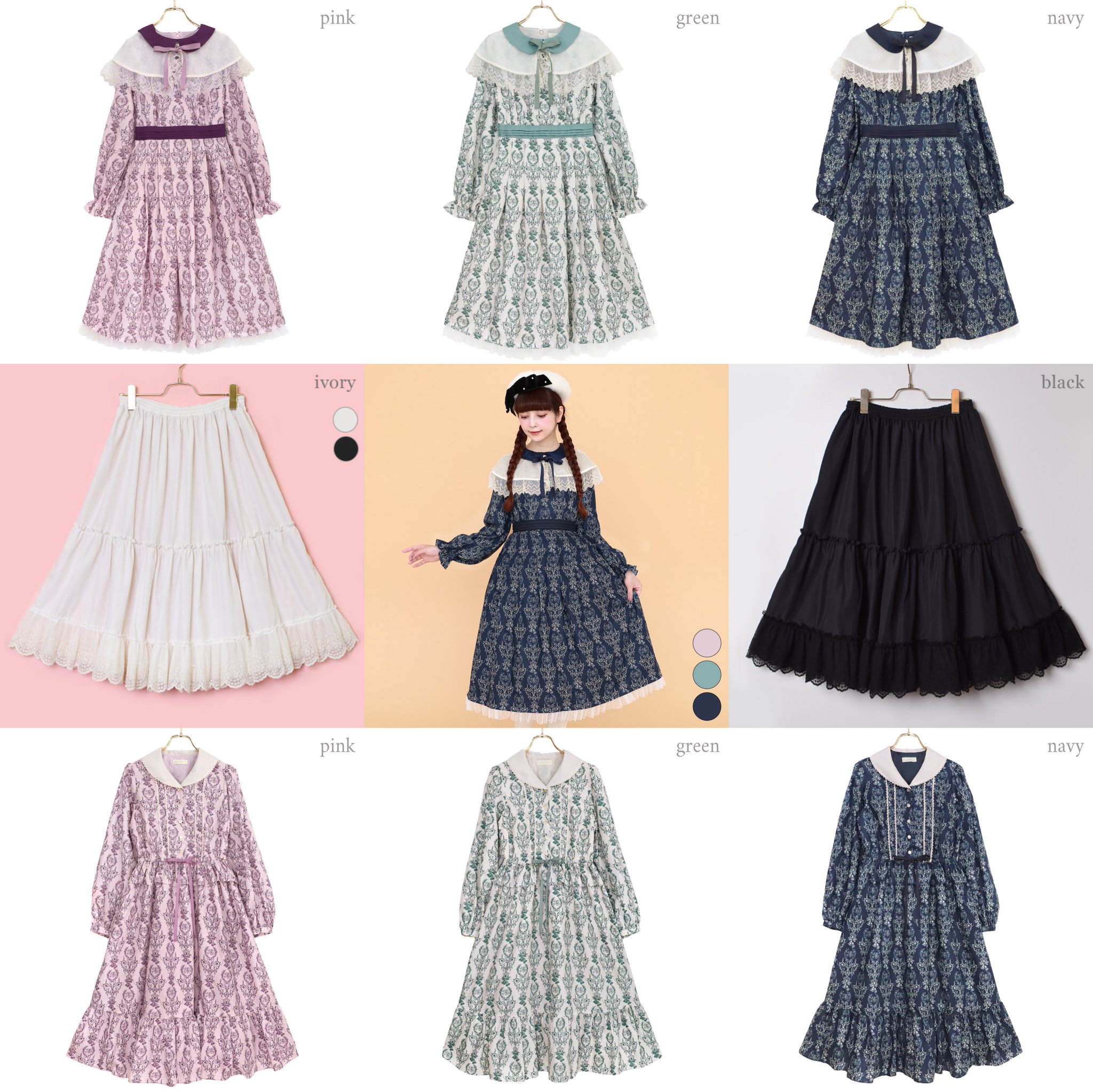 Melody Basket Blessing bellペプラムブラウスワンピース Melody Basket Blessing bellペプラムブラウスワンピース