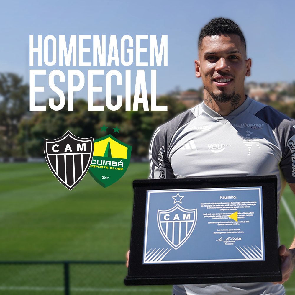 GALO x CUIABÁ | PAULINHO é HOMENAGEADO pelos 100 JOGOS e CALIBRANDO a PONTARIA: youtu.be/1zJZjdDyi8k