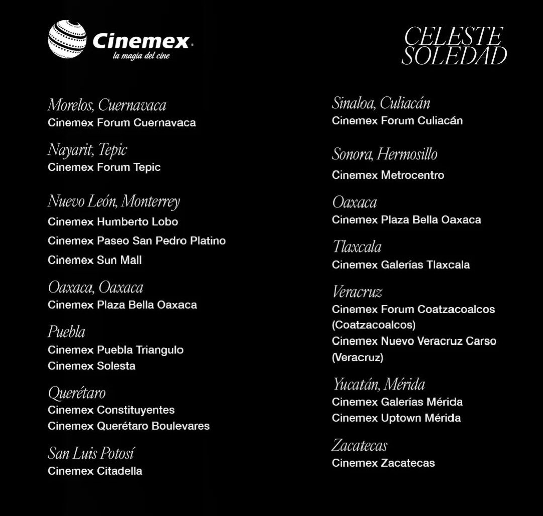 Celeste Soledad de Alex Argüelles, ya disponible en <a href="/Cinemex/">Cinemex</a>.