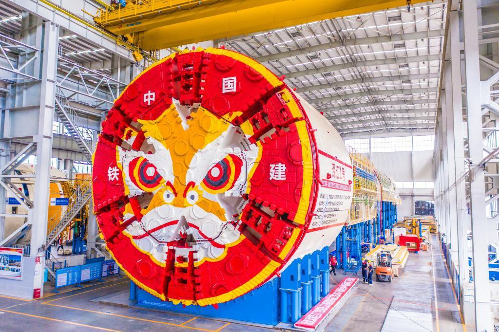 orikron's tweet photo. I love the little designs that the chinese engineers put on their massive tunnel-boring machines https://t.co/Cf9wtdeSLP