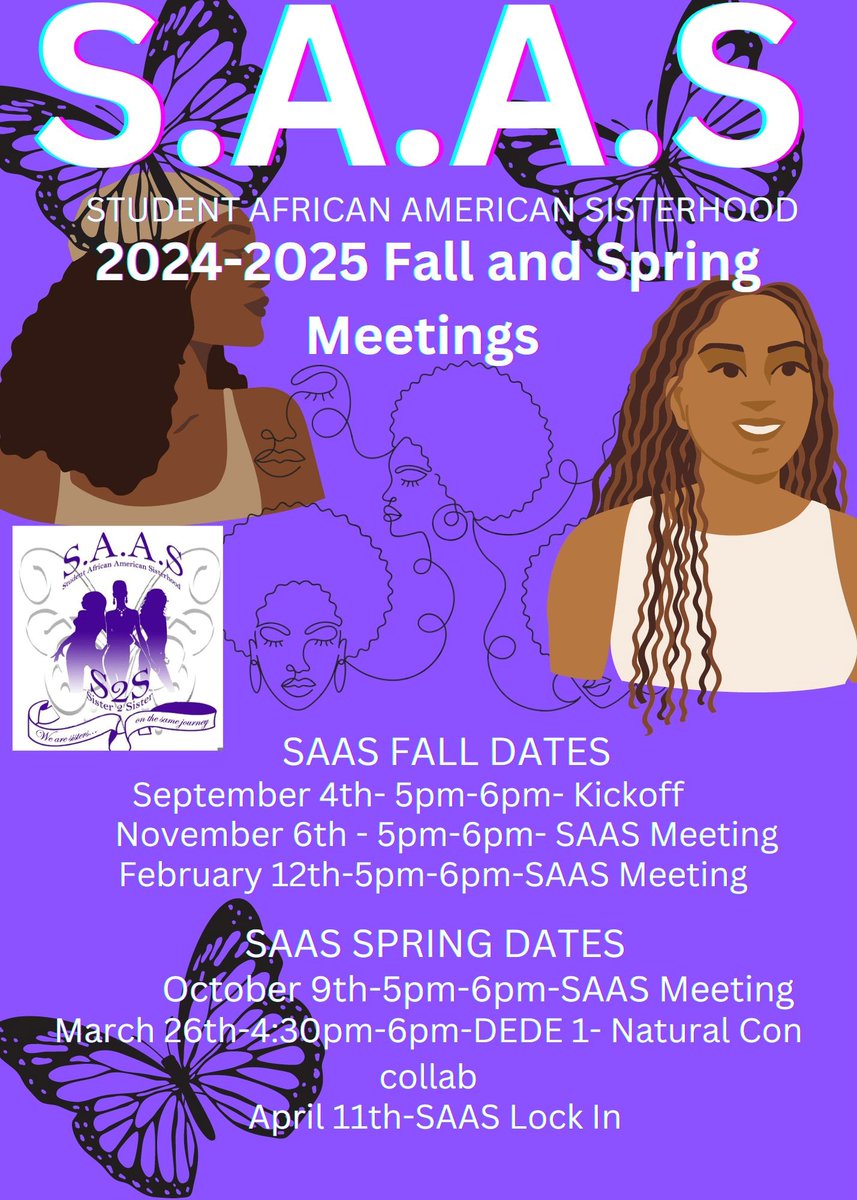 Join the Student African American Sisterhood this Fall, and join a group of strong likeminded individuals that will help you succeed. #welcometoindianastate