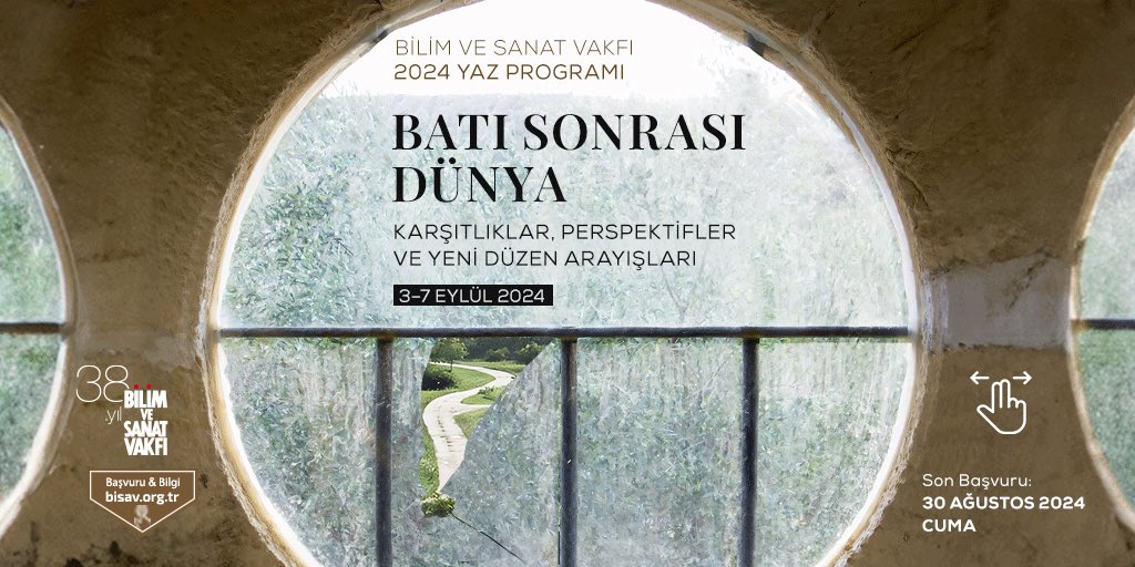 bisavorgtr's tweet photo. İlgilisine!

🌱 BİSAV Yaz Programı, "Batı Sonrası Dünya: Karşıtlıklar, Perspektifler ve Yeni Düzen Arayışları" başlığı etrafında 3-7 Eylül 2024 tarihlerinde gerçekleşecek.

📌 Ayrıntılar için 👉🏻 https://t.co/4UWheCTOOP 

📌 Başvuru için 👉🏻 https://t.co/9LwCqwd0K7 https://t.co/1a4NC9jopu