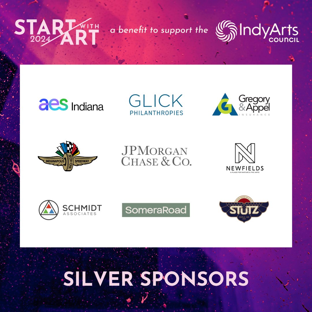 artscouncilindy's tweet photo. For 37 years, the Indy Arts Council's Start with Art has kicked off the fall arts season. We thank our Silver Sponsors for supporting this year’s event, bringing nearly 1,000 people together on August 22 to celebrate our city's creatives. #StartwithArt2024 https://t.co/PsS9QxPWko