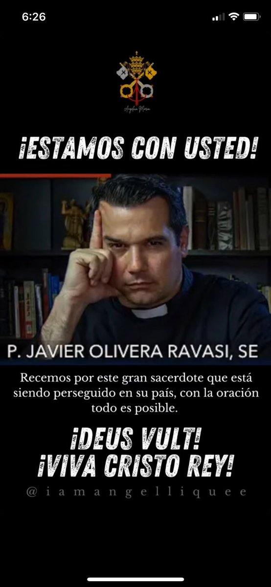 CENI_SF's tweet photo. Hemos sido críticos del Pater @PJavierOR por su apoyo a este régimen liberal pero reconocemos que es un hombre de Dios fiel y con celo en defensa de la Iglesia Católica.
Rezamos por su permanencia donde libra el buen combate de la fe.
Viva Cristo Rey. https://t.co/2TyY7PSwru