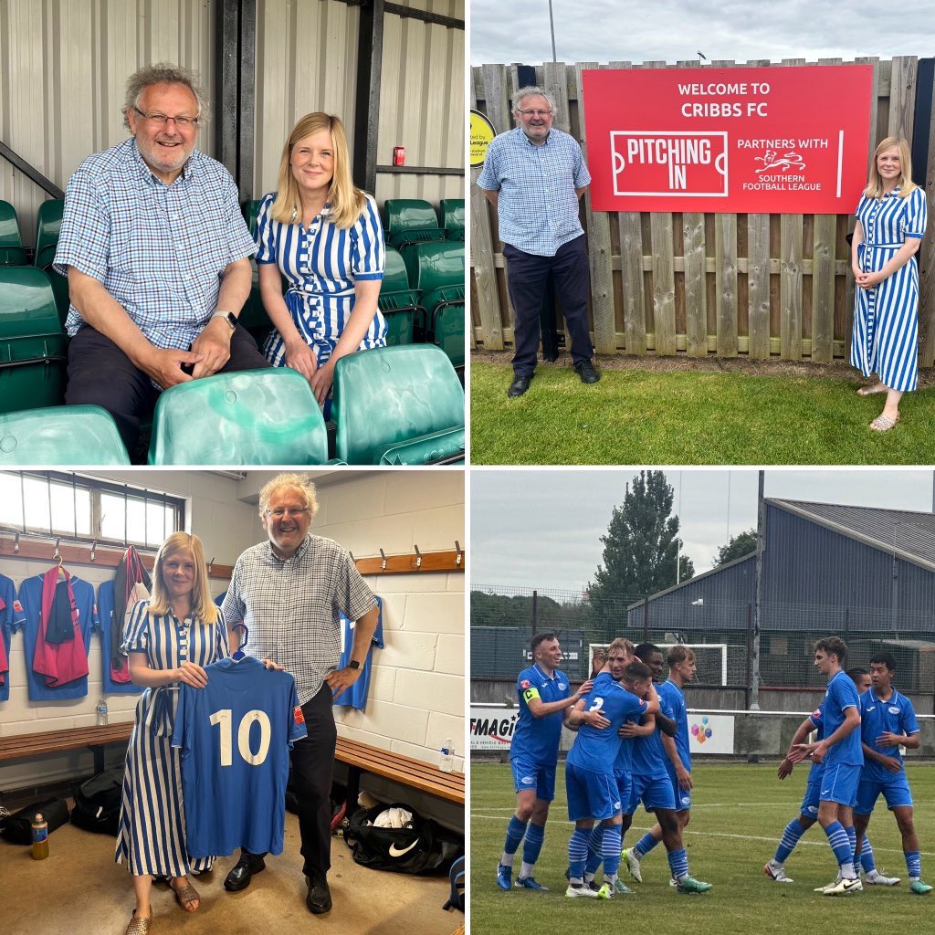 Claire Hazelgrove MP (@chazelgrovemp) on Twitter photo โฝ๏ธ Great to meet <a href="/CribbsFC/">Cribbs Football Club</a> Chairman Nick Veale and many of the team who make the magic happen up at the club.
Very interesting to hear more about the work <a href="/PitchingIn_/">Pitching In</a> do to support grassroots football, too.
Congratulations to our home team on the 2-0 win! ๐ โฝ๏ธ Great to meet <a href="/CribbsFC/">Cribbs Football Club</a> Chairman Nick Veale and many of the team who make the magic happen up at the club.
Very interesting to hear more about the work <a href="/PitchingIn_/">Pitching In</a> do to support grassroots football, too.
Congratulations to our home team on the 2-0 win! ๐