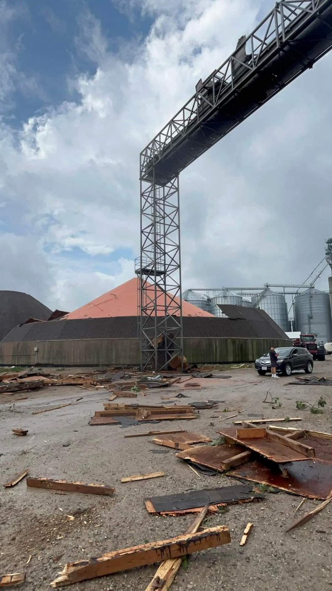 Ayr co-op dome missing after possible tornado hit