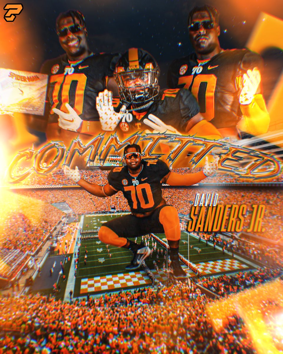 Vol Scoops (@volscoops) on Twitter photo BREAKING: Five-star OT David Sanders Jr. has COMMITTED to Tennessee! 🍊
The 6’6 290 Charlotte, NC native is ranked as the No. 1 OT in the nation, and the No. 2 overall player in the 2025 Class according to 247 Sports Composite Rankings 😳
Sanders picked the Volunteers over Ohio BREAKING: Five-star OT David Sanders Jr. has COMMITTED to Tennessee! 🍊
The 6’6 290 Charlotte, NC native is ranked as the No. 1 OT in the nation, and the No. 2 overall player in the 2025 Class according to 247 Sports Composite Rankings 😳
Sanders picked the Volunteers over Ohio