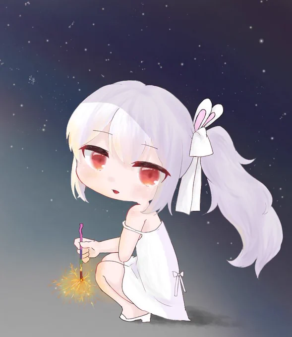 リメイクじゃないけど、今描くなら……とちなみに意識したところは花火描かなかったところです。描けないとかでは決して全くな、な、ないのですが、花火よりもきれいなものに見惚れている、という指揮官自分の気持ちを絵にいれました。また来年はもっと上達して更に輝くようにかわいく描きたいな〜〜 