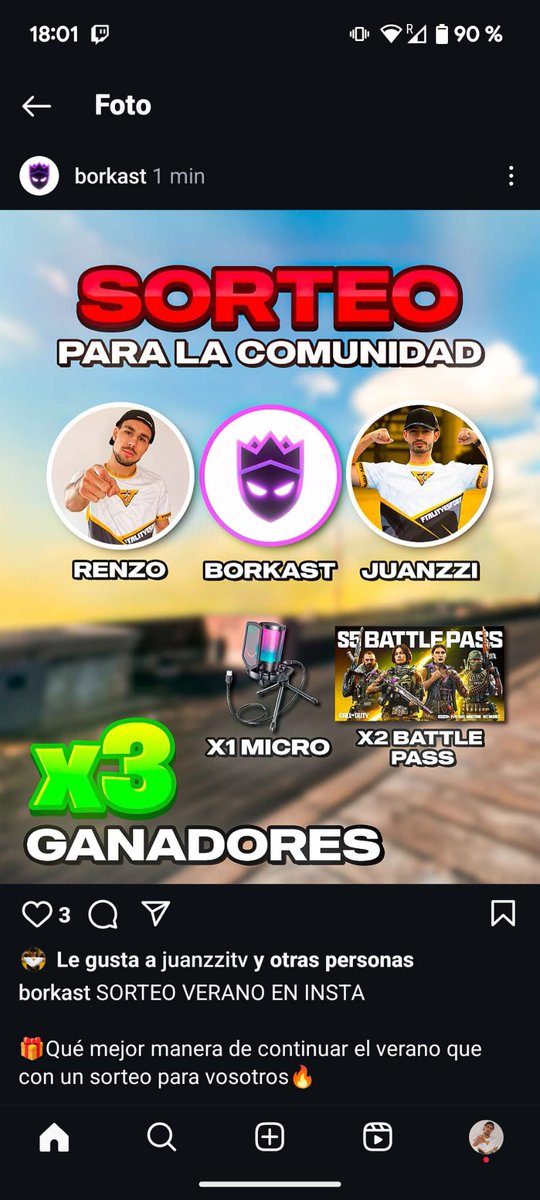 Sorteo de Microfono y 2 pases de Batalla por IG
instagram.com/juanzzitv
Siguenos y Retweet para mas posibilidades 🤝