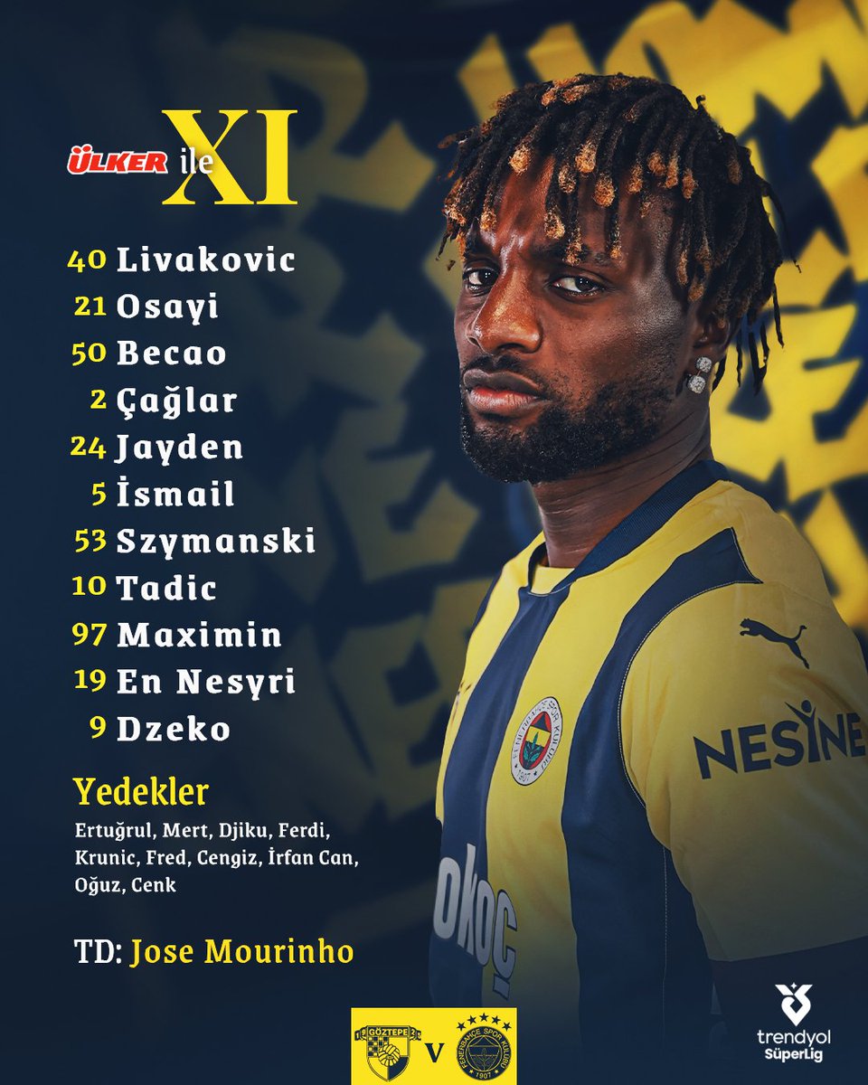 Göztepe maçı ilk 11'imiz belli oldu. 👇 

#GÖZvFB | <a href="/Ulker/">Ülker</a> | #MaçVarsaÜlkerVar