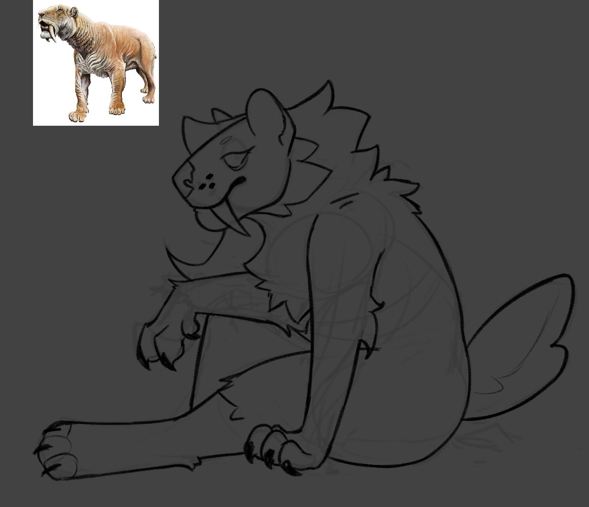SilverH0llow's tweet photo. Update on my gal, Carddy

#fursona #art #sabertooth #smilodon #furryart #digitalart #sketching https://t.co/Mn0YIGQPWD