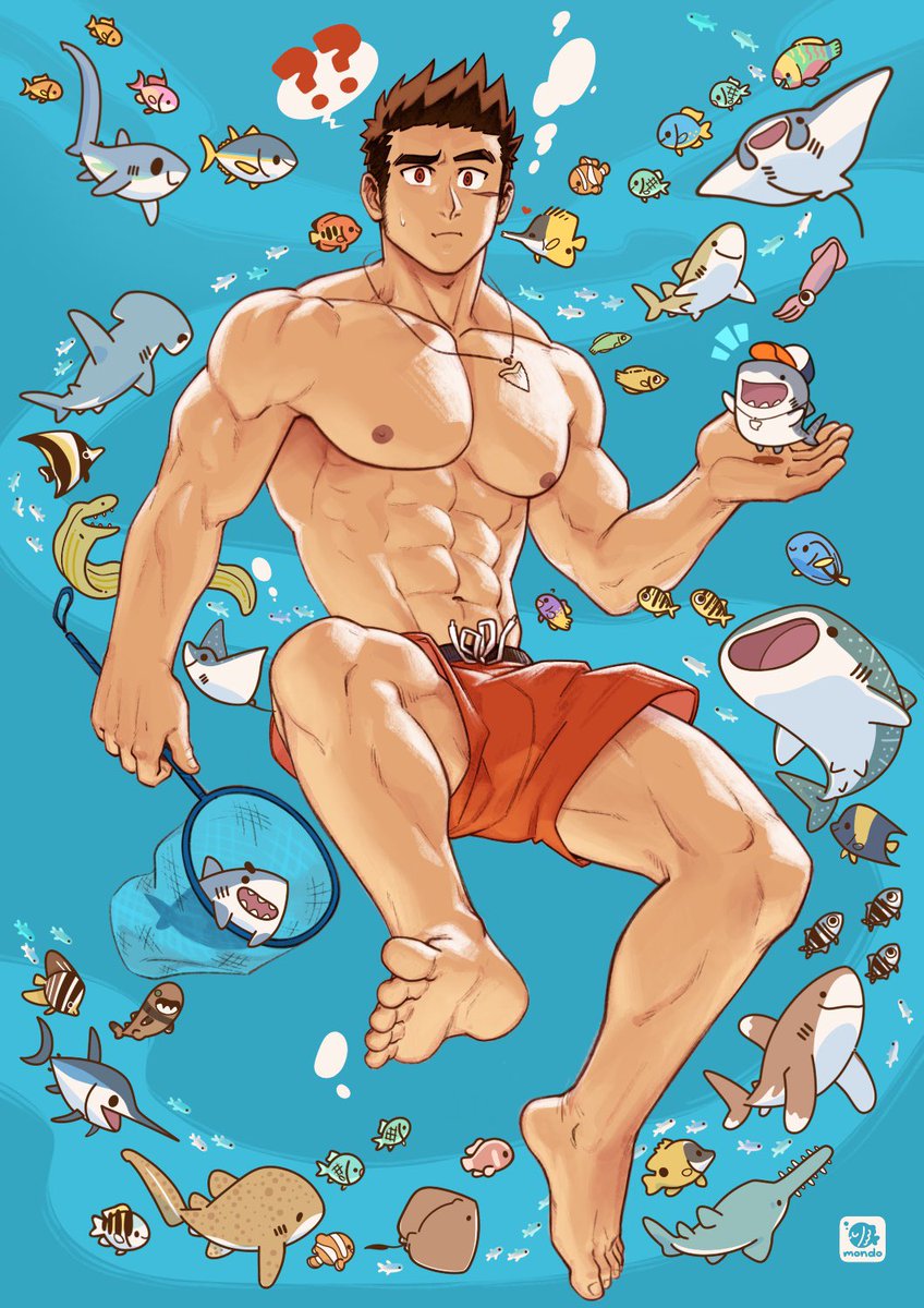 “Am I nuts or are the fishies here unusually too adorable to eat..?”
Basically Mondocore: a mix of sexy bara men with cute fishies~ only true VIP can name all the fish 🐟🐠🦈🦑
P.s. - I post an alt version on patreon too ;)
