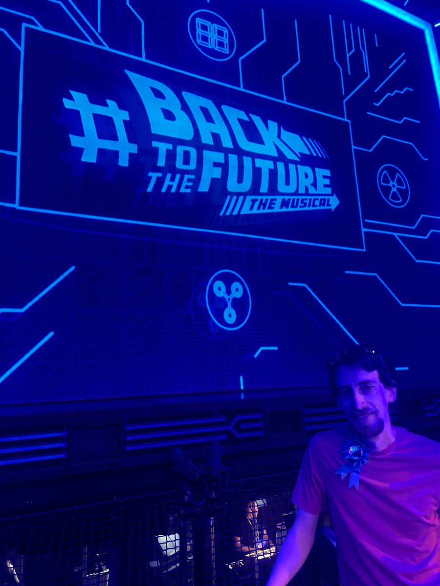shakeygal's tweet photo. Celebrating @bitesizedbyte , my lovely fiancé’s, birthday at @BTTFmusical. Hello from the front row! https://t.co/8HSOgM9ROE