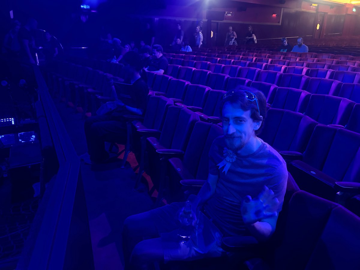 shakeygal's tweet photo. Celebrating @bitesizedbyte , my lovely fiancé’s, birthday at @BTTFmusical. Hello from the front row! https://t.co/8HSOgM9ROE
