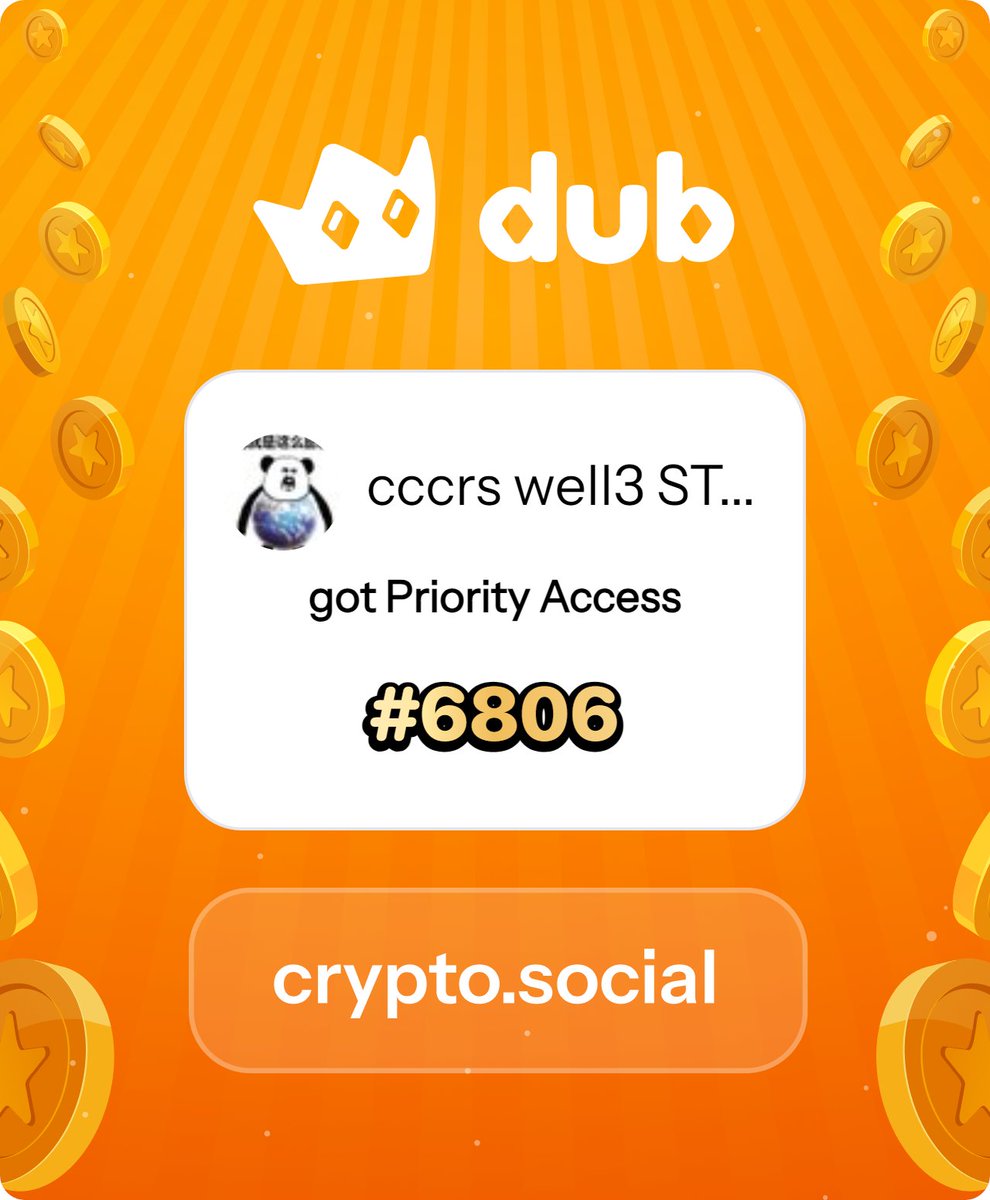 I just got Priority Access to Dub! Let’s make memecoins PvE again. Get in early™. dub.social