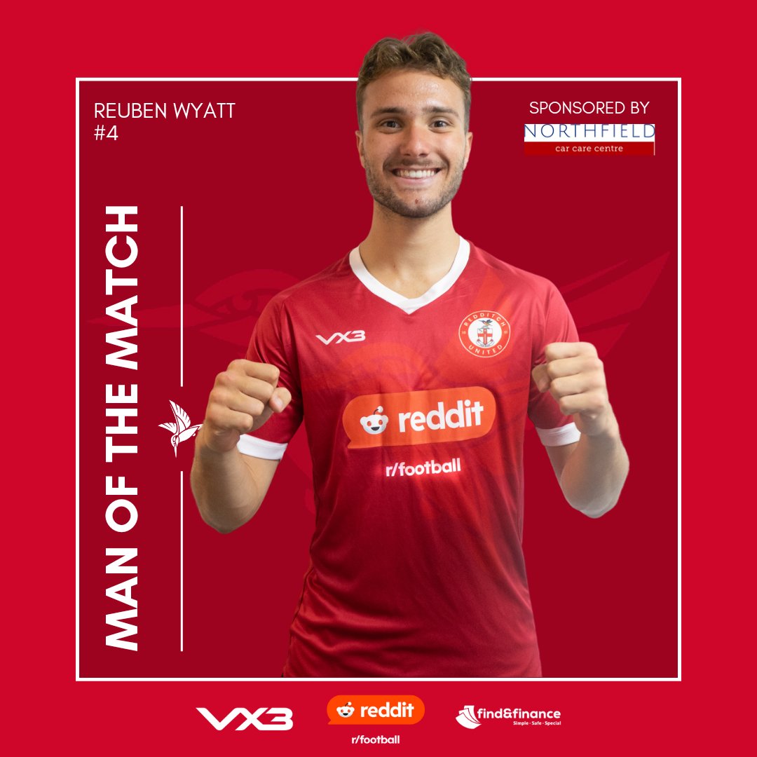 RedditchUtd's tweet photo. ⭐ The Man of the Match this afternoon was given to Reuben Wyatt as voted by PGE Landscaping!

A lovely finish for the only goal of the game &amp; a good performance from the man in the middle.

Well played @ReubenWyatt2 👏

Thanks to @PGELandscaping for your support this afternoon. https://t.co/JyvcgRk37n