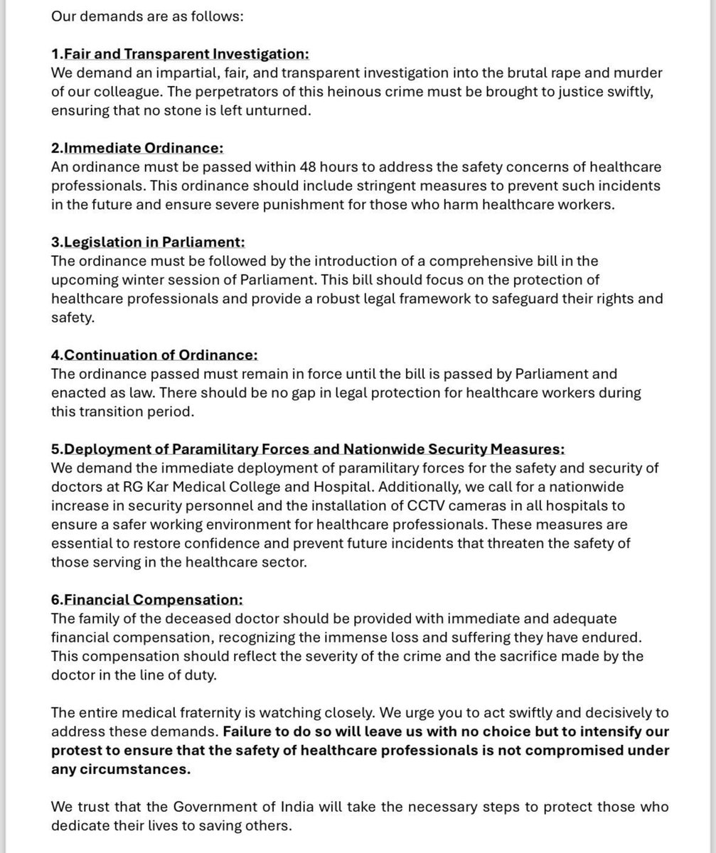 Adit Verma (@aditverma7) on Twitter photo Know about CPA demands
youtu.be/KC2Np9IRZLk?fe…
Appeal to <a href="/PMOIndia/">PMO India</a> <a href="/HMOIndia/">गृहमंत्री कार्यालय, HMO India</a> <a href="/NMC/">NameMC Cringe</a> <a href="/MoHFW_India/">Ministry of Health</a>
#CentralProtectionAct
#OrdinanceForCPA
#JusticeForDoctors
#RGKarCollege
#BengalHorror Know about CPA demands
youtu.be/KC2Np9IRZLk?fe…
Appeal to <a href="/PMOIndia/">PMO India</a> <a href="/HMOIndia/">गृहमंत्री कार्यालय, HMO India</a> <a href="/NMC/">NameMC Cringe</a> <a href="/MoHFW_India/">Ministry of Health</a>
#CentralProtectionAct
#OrdinanceForCPA
#JusticeForDoctors
#RGKarCollege
#BengalHorror