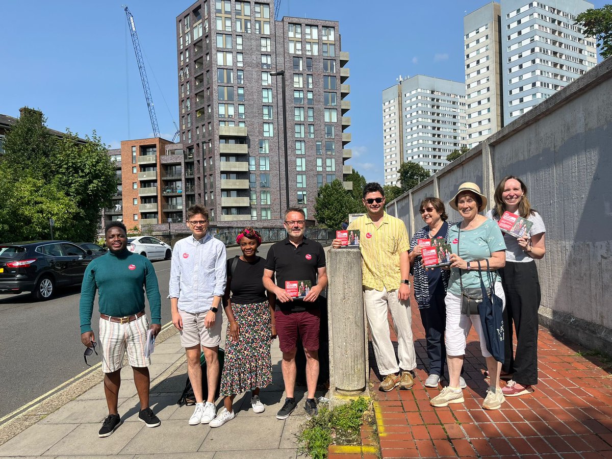 A wonderful sunny Saturday of canvassing, starting in Kilburn for <a href="/Rgt71Robert/">Robert Thompson (he/him)</a>, and ending in Camden Square, supporting Tricia Leman, where we welcomed back <a href="/DannyBeales/">Danny Beales MP</a>. 

It was great to have so many positive conversations with residents ahead of the September 5th by-elections!